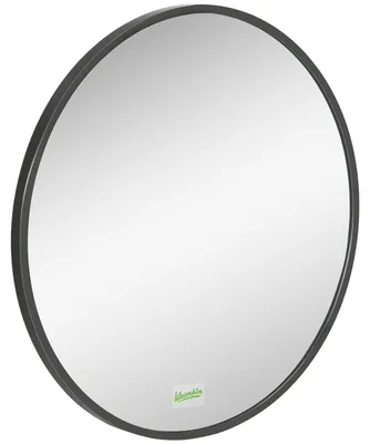 Immagine prodotto di Specchio da parete rotondo - Specchio, specchio da parete, specchio da bagno, specchio da camera da letto - Montatura in metallo nero - Diametro 50 cm