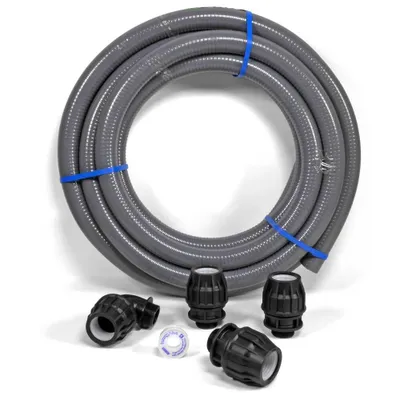 Produktbild von Poolanschluss-SET 12m Flexrohr Ø 50mm + 4 Flex-Fittinge, Dichtband