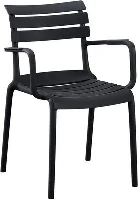 Produktbild von CLP Gartenstuhl Joliya stapelbar mit Armlehnen wetterfest UV-beständig bis 150 kg schwarz