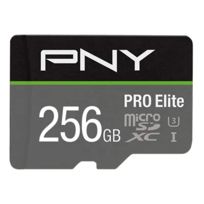 Imagen del producto de PNY PRO Elite, 256 GB, MicroSDXC, Clase 10, UHS-I, Clase 3 (U3), , Gris