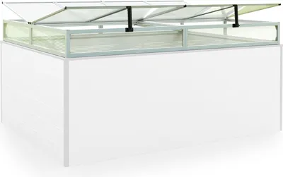 Produktbild von Frühbeetkasten 195x150 cm Frühbeetaufsatz  Aufzucht Treibhaus, Aluminium mit Polycarbonat Doppelstegplatten, UV-beständig, inkl. Öffnungsklappen