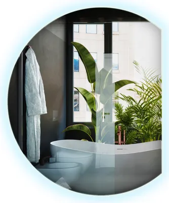 Produktbild von LED Wandspiegel - Modernes Design - Boho - Glamour - Für Wohnzimmer Badezimmer - 84 cm x 100 cm - Kaltweiß (6500K)