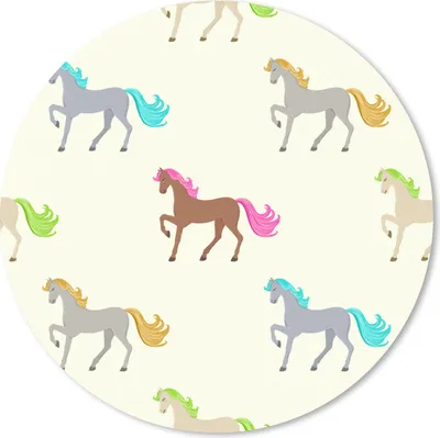 Produktbild von MuchoWow® Mauspad Mousepad Mädchen - Pferde - Muster - Mädchen - Kinder - Kinder 50x50 cm - Mousepads - Maus Mat - Pad - Mausunterlage - Vinyl