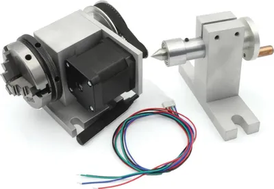 Image de Quatrième axe CNC, moteur pas à pas Nema17, plage de serrage 1-50 mm, précision de centrage 0,05 mm, 3 mors K11-65