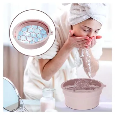 Produktbild von Schüssel Für Eisbad Im Gesicht, Silikon Schüssel, Zum Waschen des Gesichts mit Eiswasser, Für Beruhigt Die Haut, Verkleinert Die Poren, Strafft Die Haut, Entwässert Sie, Lindert Müdigkeit
