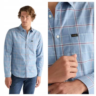 Produktbild von Wrangler | Herrenhemd 1 Pkt Shirt blau klassisch Casual Baumwolle Größe XXL