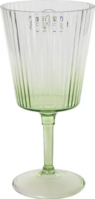 Produktbild von Weinglas 18cm Kunststoff mit Rillen Transparent / Grün