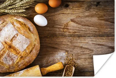Produktbild von MuchoWow® Poster Brot - Eier - Küche 60x40 cm - Schlafzimmerdekoration