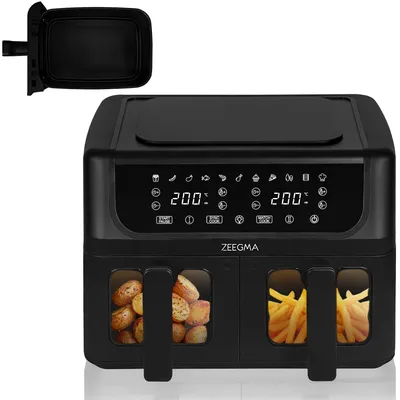 Heißluftfritteuse 9L, 2 Fächer, 1700W, 12 Programme, LCD