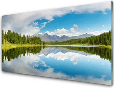 Produktbild von Acrylglasbilder 100x50 Wandbild Druck Wald See Landschaft