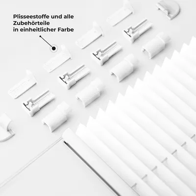 Produktbild von Sonello Plissee Klemmfix ohne Bohren 40cm x 120cm Weiß Faltrollo Plisseerollo Jalousie für Tür & Fenster Blickdicht Sichtschutz Sonnenschutz Fertifplissee Rollo