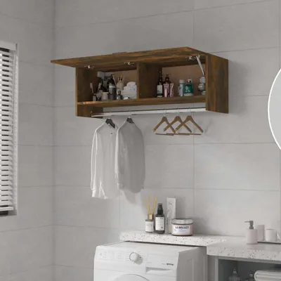 Produktbild von （Robust Möbel）Kleiderschrank - elegantes Design - Garderobenständer - Räuchereiche 100x32,5x35cm Holzwerkstoff Promotion153435 - Kleiderschränke