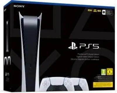 Produktbild von Sony PlayStation 5 Digital Edition + 2 DualSense, PlayStation 5, Schwarz, Weiß, 16000 MB, GDDR6, AMD, AMD Ryzen Zen 2