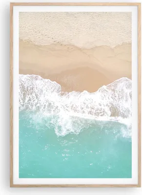 Produktbild von Gerahmtes Poster - Rahmen in heller Eiche - Meer Welle Sand - 70x100 cm - Wand Bild - Wanddeko - Wandbilder - Wandposter - Bilderrahmen - Bilder - Kunstdruck - Wandbild - P2NPA70x100-3937