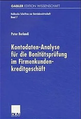 Zdjęcie produktu dla Kontodaten-Analyse für die Bonitätsprüfung im Firmenkundenkreditgeschäft