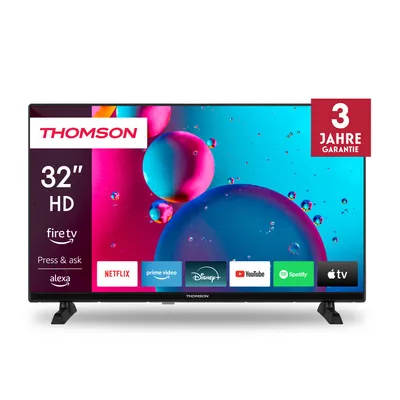 Produktbild von Thomson 32 Zoll (82 cm) HD LED Fire TV mit Alexa-Sprachsteuerung, AirPlay, Triple Tuner, Bluetooth 5.0, HDMI, AV IN, CI+, USB – 32HF2S34 – 2025