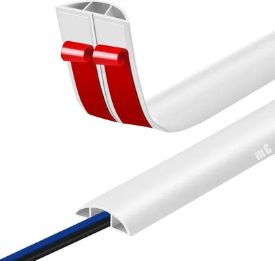 Productafbeelding van Vloer Kabelgoot - Kabelbeschermer - Kabel Organisatie - Zelfklevend PVC - 3 Meter - Grijs