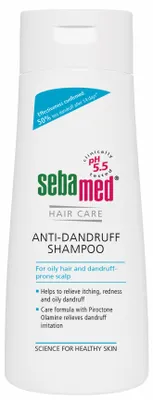 Produktbild von es Shampoo, Sebamed, Haarpflege, Anti-Behandlung, hypoallergen, mit Pirocton Olamin, 200ml