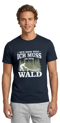 Produktbild von Spreadshirt Aus Dem Weg Ich Muss In Den Wald Holzfäller Spruch Männer T-Shirt, XXL, Navy