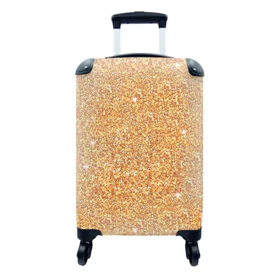 Produktbild von MuchoWow® Koffer Handgepäck Trolley Rollkoffer Kleine Reisekoffer mit 4 Rollen - Topas - Gold - Skorpion - Geburtsstein - Muster - Cabin Size < 55x40x23 cm & 55x40x20 cm - Fotokoffer - Kabinenkoffer - Boardgepäck - Reise-Box - Reisekoffer - Reisegepäck - Koffer mit Bild - Trolley für Kinder