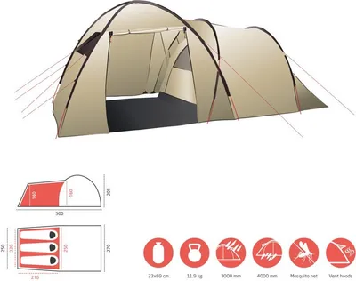 Produktbild von GRAND CANYON ATLANTA 3/ kleines Familienzelt für 3 Personen/ stabile Kuppel/ Tunnel Konstruktion mit großem Wohnbereich in Stehhöhe/ Zelt für Camping/ Festivals und Outdoor