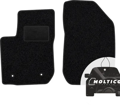 Produktbild von moto-MOLTICO Vorne Fußmatten Auto Velours Autoteppiche Schwarz Automatten Set 2-teilig passend für Dacia Logan II 2012-2020