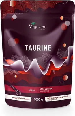 Produktbild von Vegavero Taurin Pulver | 1000 g | 100% reines Taurin | wiederverschließbarer Beutel | ohne Zusätze | vegan