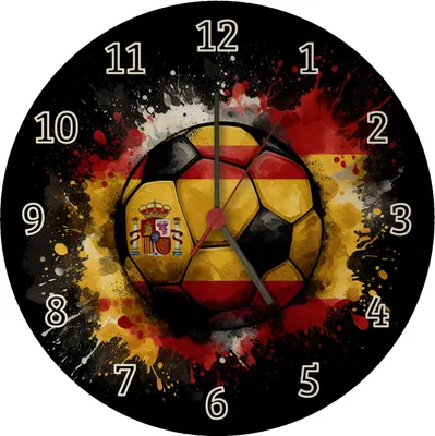 Produktbild von Fußball Spanien Flagge Wanduhr aus MDF