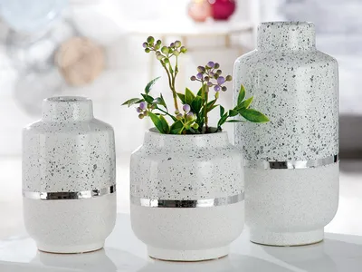 Obrázek produktu pro Váza na hrdlo Gilde "Algarve" keramická šedá, bílá 47307