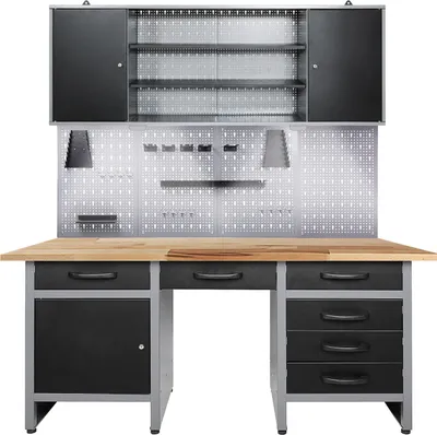 Produktbild von ONDIS24 Werkstatt Set Harry 160 cm 1 Schrank LED