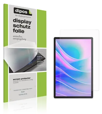 Produktbild von 2x Schutzfolie für Acer Iconia A14 matt Displayschutzfolie Folie Display Schutz dipos