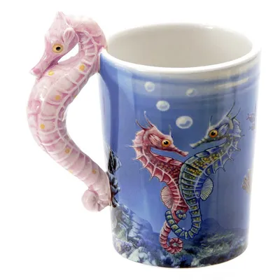 Produktbild von Sealife Design Seepferdchen geformte Griff Keramik-Becher