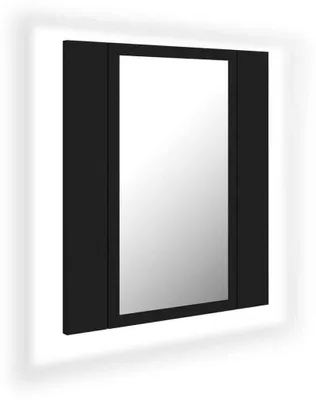 Produktbild von Spiegelschrank mit RGB LED Beleuchtung Badschrank Badezimmerschrank Wandspiegel Badspiegel für Bad Badezimmer mit Ablagefächern 40x12x45 cm Schwarz
