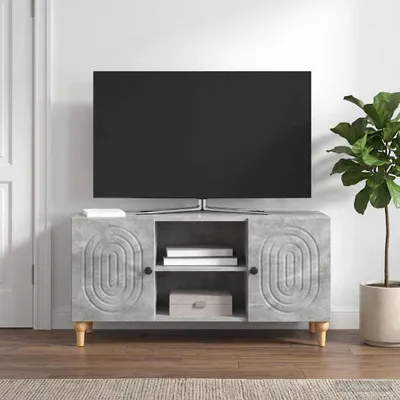 Image de Meuble TV vidaXL, gris béton, 102 x 34,5 x 50 cm, aggloméré