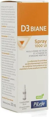 Image de Pileje D3 Biane Spray 1000UI 20ml