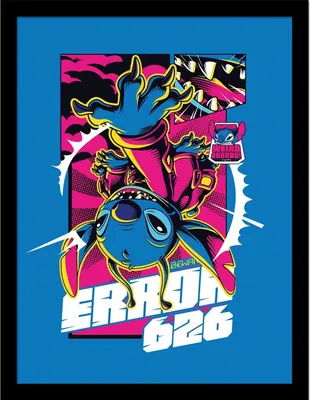 Produktbild von Lilo & Stitch - Gerahmtes Poster "Comic 3" PM8710 (40 cm x 30 cm) (Blau/Pink)
