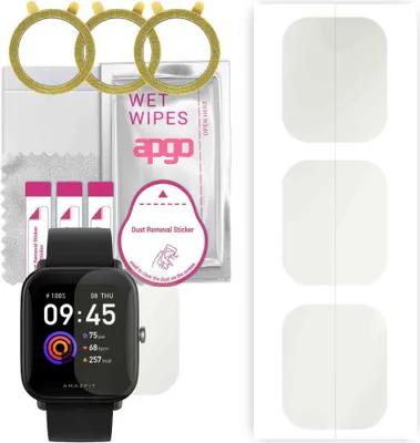 Produktbild von apgo 3 Stück Schutzfolie, Matt, kompatibel mit Amazfit Bip U Smartwatch, Hydrogel Displayschutzfolie mit Positionierhilfe, Displayfolie, robust und kratzfest