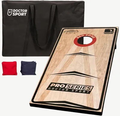 Produktbild von Doctor Sport Cornhole Pro Series – Amerikanisches Wurfspiel – 1 Spielbrett 120x60 cm – mit 8 Bean Bags & Tragetasche – offizielles Gewicht