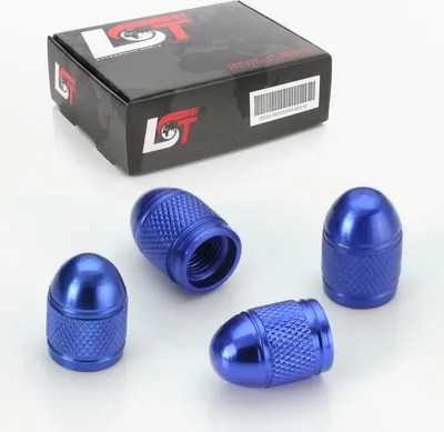 Produktbild von 4X Ventilkappe Reifenventil Ventil Kappe Patrone Blau Für Pkw Lkw Motorrad Quad
