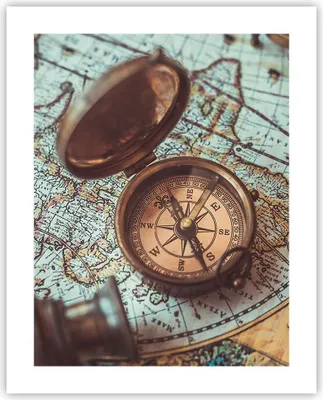 Produktbild von Poster - Poster ohne Rahmen - Kompass Vintage Karte - 40x50 cm - Wand Bild - Wanddeko - Wandbilder - Kunstposter - Wandposter - Bilder - Kunstdruck - Wanddekoration - Wandbild - P2XPA40x50-4302