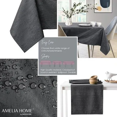 Produktbild von Wasserabweisende Tischdecke 80x80 cm - Leinen-Look Anthrazit