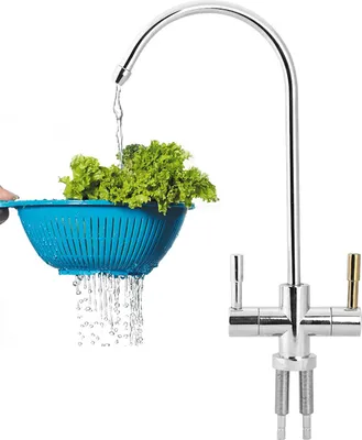 Produktbild von 1/4'' Double Holes Sink Faucet Tap Chrome Reverse Osmosis RO Trinkwasserfilter