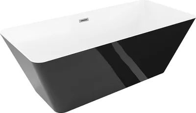 Immagine prodotto di Mexen Velo Slim vasca da bagno indipendente 170 x 75 cm, bianca/nera, troppopieno in nichel spazzolato - 52811707575-97