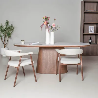 Produktbild von Giga Meubel Esstisch Alba - Weiß Keramik/Walnuss - 200x90cm