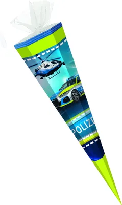 Produktbild von Schultüte / Zuckertüte / 85cm / eckig / "Polizei"