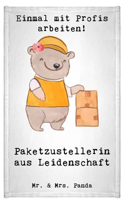 Produktbild von Mr. & Mrs. Panda Handtuch Paketzustellerin Leidenschaft - Weiß - Geschenk, Witzig, Gästetuch, gäste wc, Lustig, Spruch, Klein, Gäste-WC, Frotteehandtuch, Paketbotin
