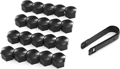 Productafbeelding van Skoda 000071215P01C: Afdekdopjes (20 stuks), wielboutdopjes, mat zwart, geschikt voor