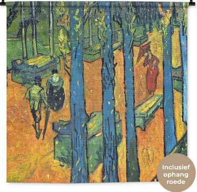 Produktbild von MuchoWow® Wandteppich Wandbehang Die Alyscamps - Vincent van Gogh 150x150 cm Tapisserie Dekoration Wandtuch - Wohnaccessoires - Modernes