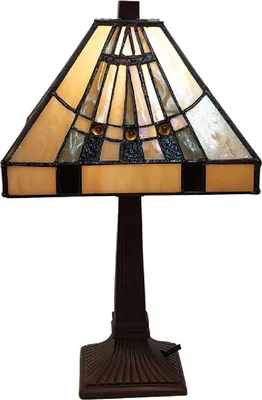 Obrázek produktu pro LumiLamp 5LL-5451 Stolní lampa Tiffany Beige 23x23x38 cm E14 max 40W