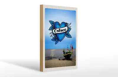 Produktbild von Holzschild Reise 20x30cm Ostsee Meer Boot Flagge Bootstour